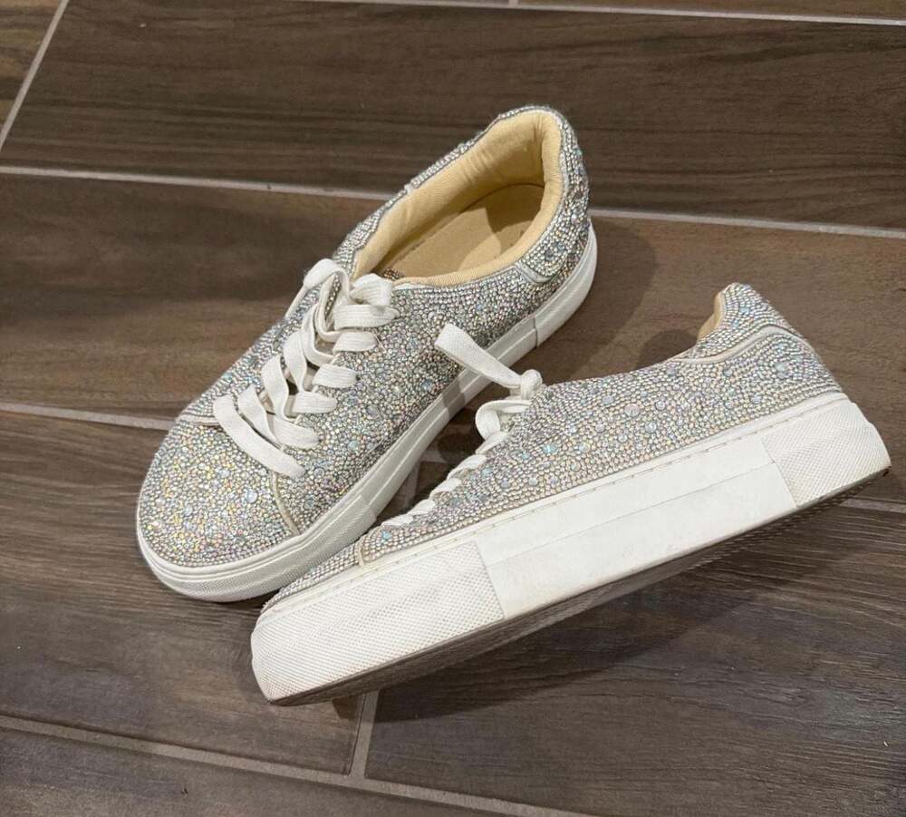Betsey Johnson Sidny Rhinestone Embellished Platform Sneakers
